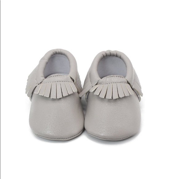 Other - NEW Light Gray Baby Neutral Non Slip off Moccasins